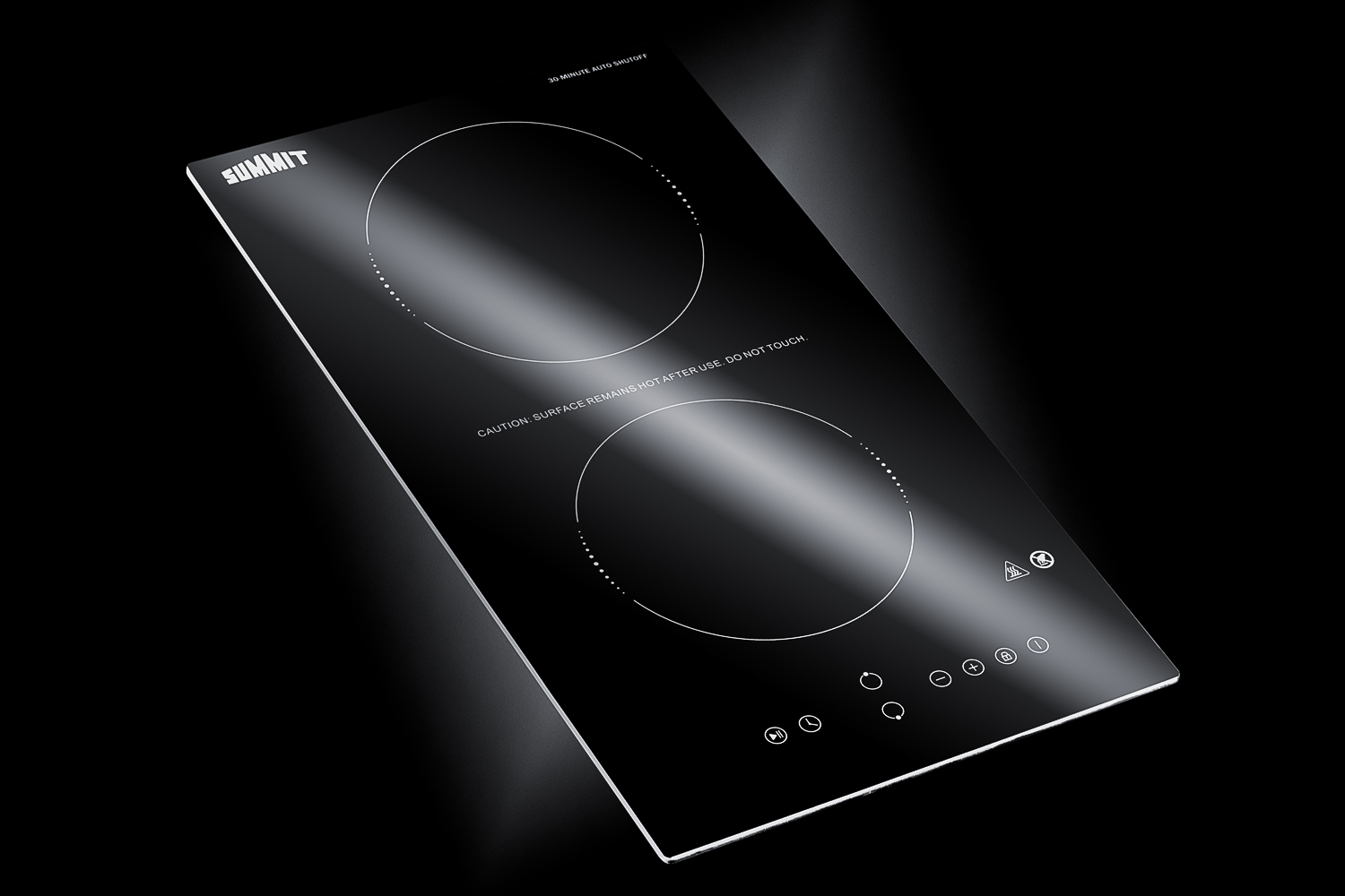 115V Safety First 2-burner cooktop in black ceramic glass with digital touch controls and 30-minute auto shutoff feature, 2400W; NOTE: Image may vary from product